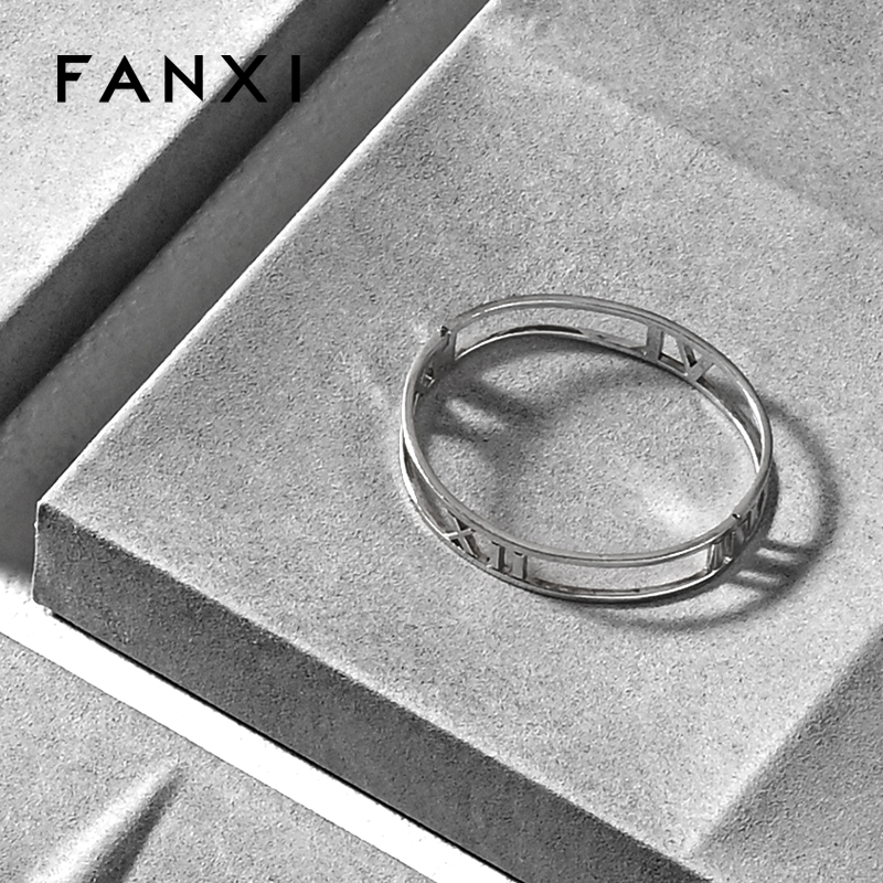 凡西FANXI高档珠宝展示道具首饰托盘戒指项链手镯耳环柜台展示盘-图2
