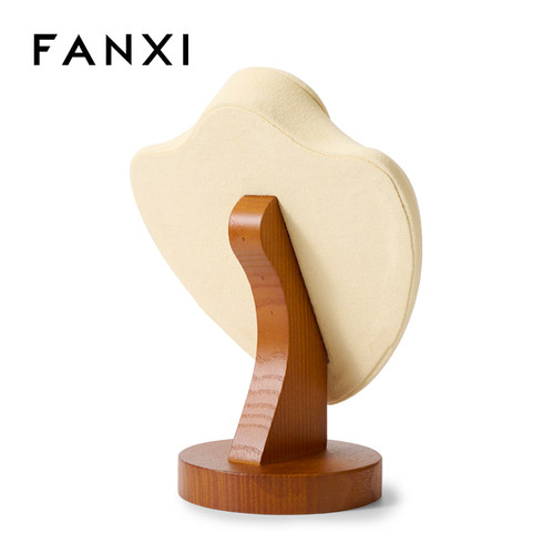 凡西FANXI项链展示架实木超纤项链模特脖子人像架吊坠陈列颈膜架 - 图3