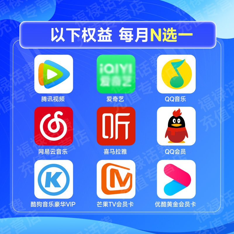 訂單備注填寫充值手機號！愛奇藝芒果騰訊優酷視頻會員VIP年卡_福祿話費充值專營店_手機號碼_套餐_增值業務