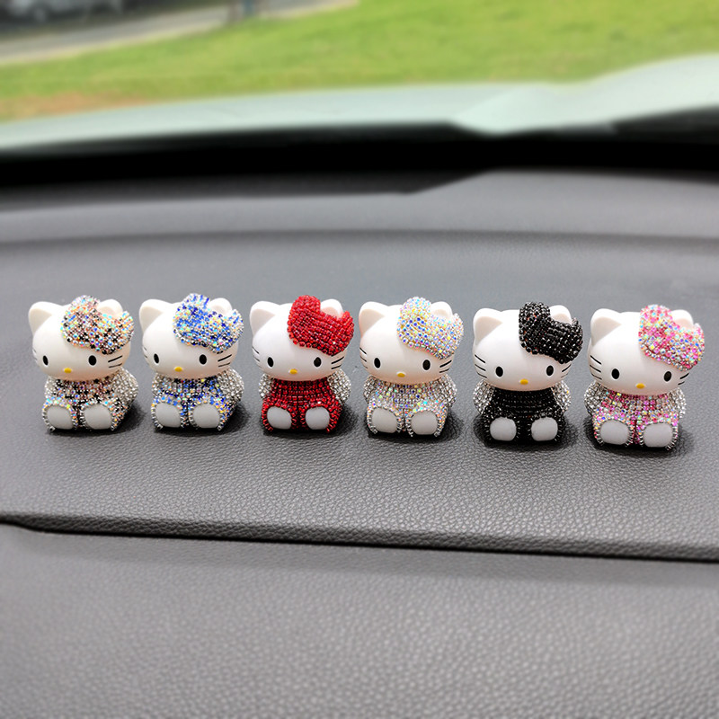 卡通镶钻猫中控台屏幕车载可爱车内装饰公仔汽车摆件饰品镶钻用品,淘宝优惠券,粉丝福利购,淘宝优惠卷