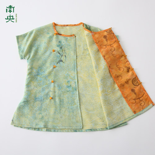南央日常可穿汉服男童唐制服装儿童唐朝圆领衫小男孩短袖古装夏季 - 图1