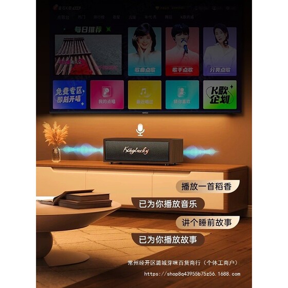 金运K7家庭KTV音响一体麦克风家用k歌卡拉ok智能点歌机Kinglu
