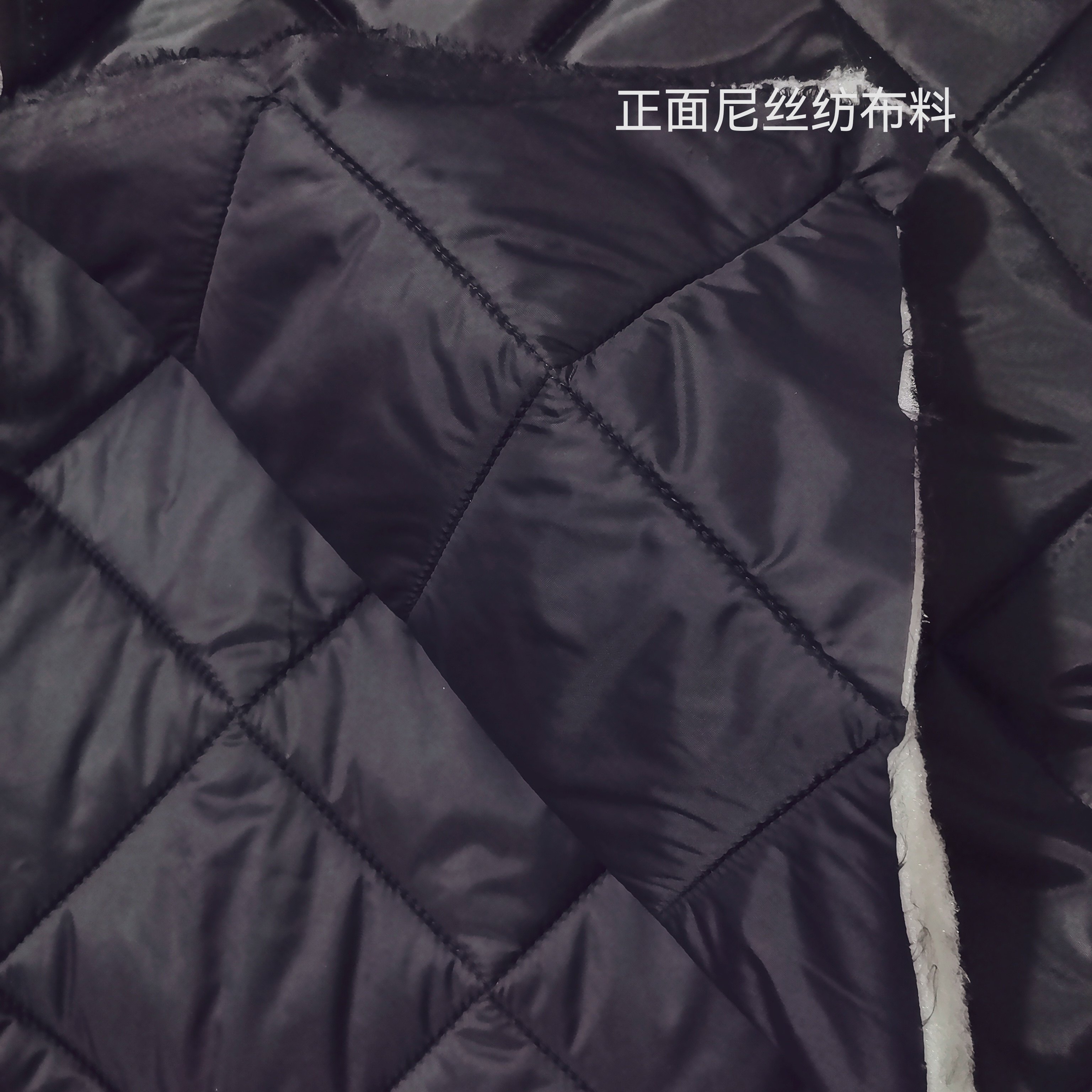 三合一双面绗棉黑色大方格夹棉布料棉袄马甲棉裤裙子布料,淘宝优惠券,粉丝福利购,淘宝优惠卷