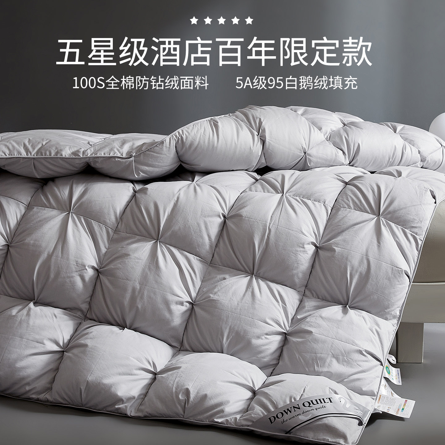 五星级酒店京希尔顿95白鹅绒冬被正品羽绒被芯春秋被子家用厚保暖,淘宝优惠券,粉丝福利购,淘宝优惠卷