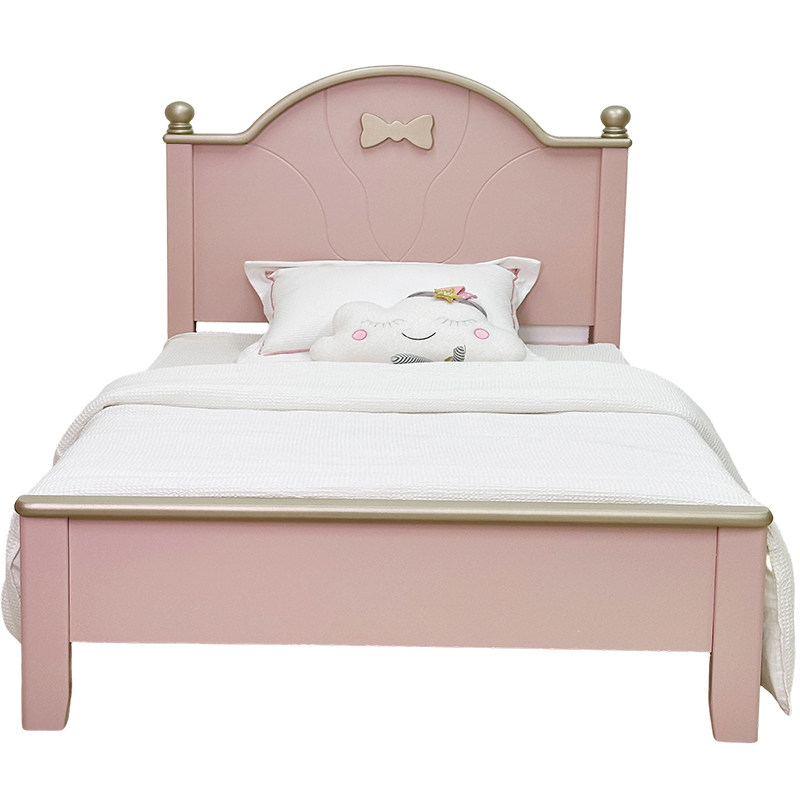 全实木床轻奢风儿童女孩公主1.8米高箱粉色卧室青少年家具蝴蝶结,淘宝优惠券,粉丝福利购,淘宝优惠卷