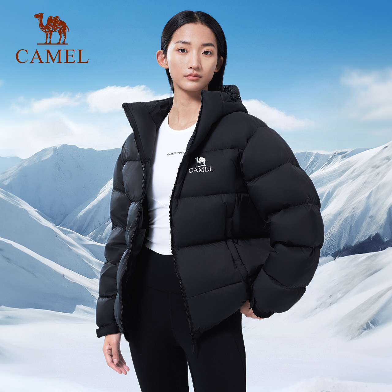 【羽阵-淘气包】骆驼户外气凝胶羽绒服25冬季新款男女同款面包服