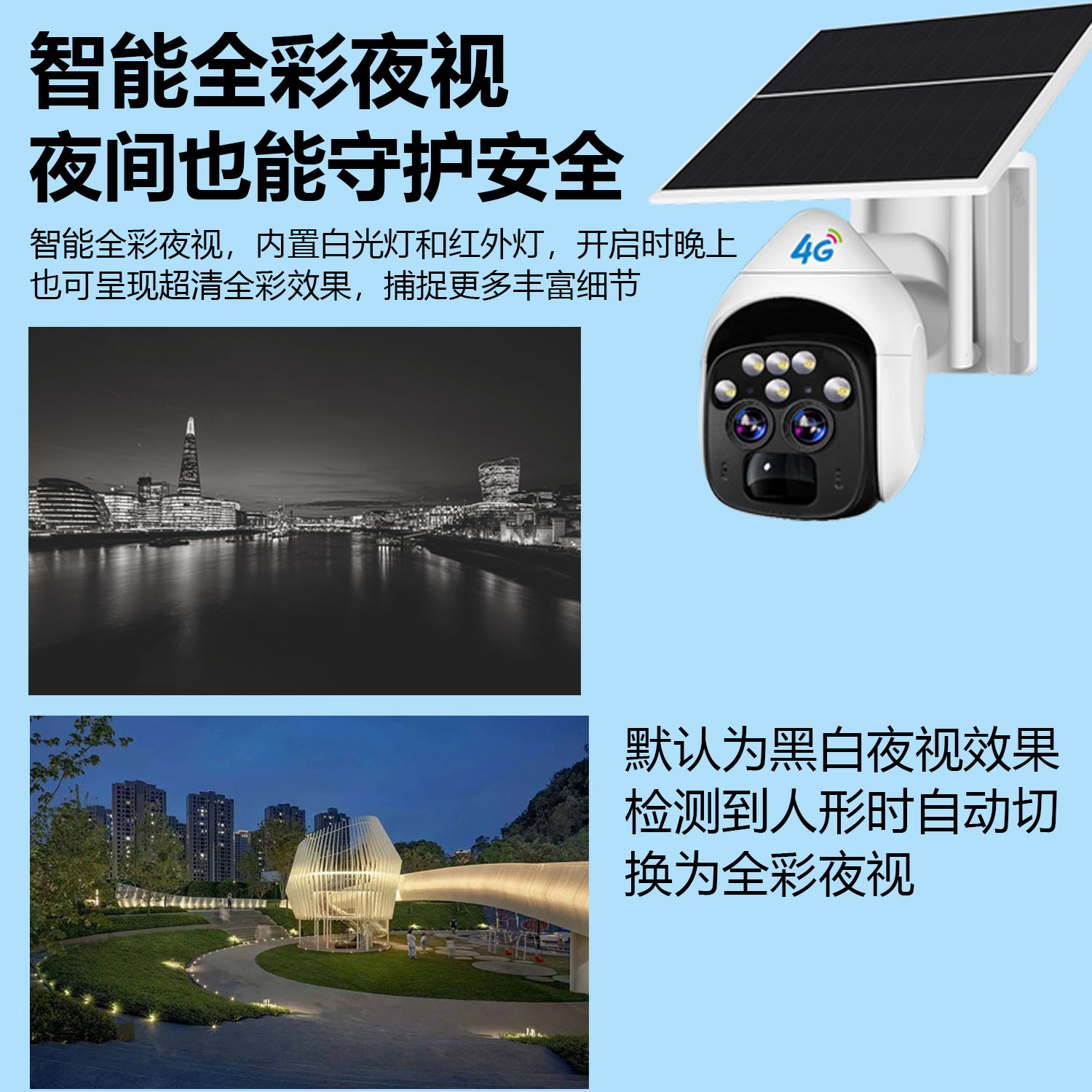 华为智选10倍光学变焦太阳能监控摄像头室外户外360夜视高清防水 - 图1