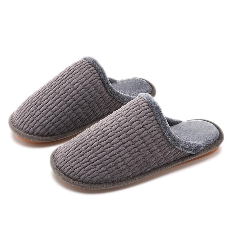 Warm furry anti-slip cotton slippers for men and women at home in autumn and winter