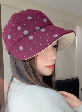 双面显脸小大檐鸭舌帽女新款