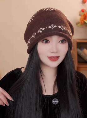显脸小保暖堆堆帽方圆脸女秋冬