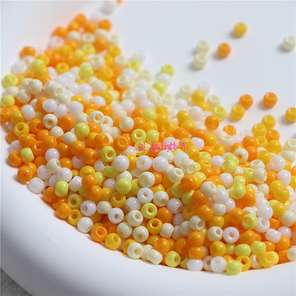 高保色4mm超优油画实色玻璃米珠手工diy串珠手链编织耳环饰品材料 - 图1