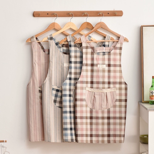 Японская ткань, фартук для домашнего использования, нагрудник для еды для работы, в корейском стиле, из хлопка и льна