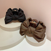 South Korea Hair Accessories Brief Atmosphere Elegance Superior Sense Satin Butterfly Knot Cloth Art Wrapping Hair Grip Sweet And Temperamental Grip Clip