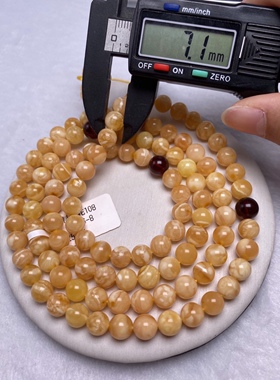 蜜蜡虎皮纹手串天然佛珠