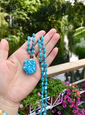 湖北原矿随形蓝色系自然风吊坠