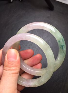 A货翡翠糯冰种仙气叮当镯