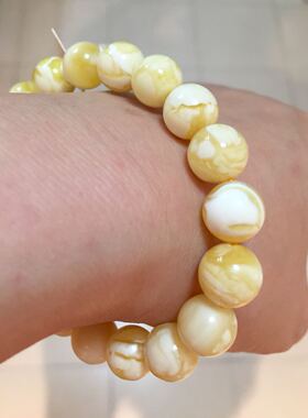 俄料蜜蜡花纹高贵风手串