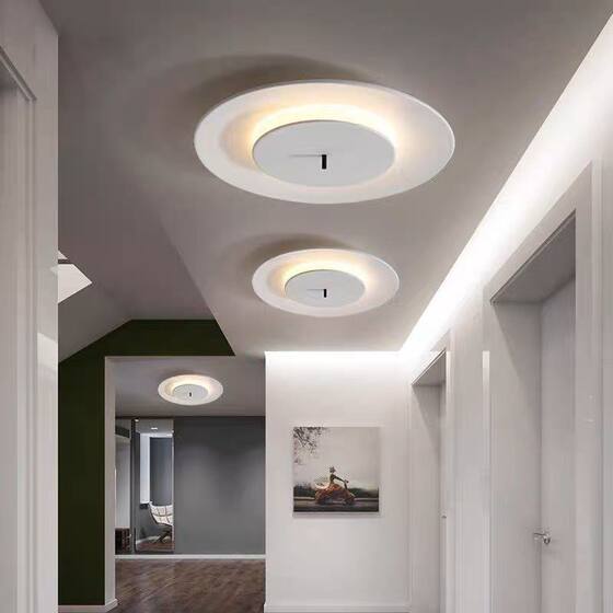 Nordic macaron flying saucer ceiling lamp study entrance light