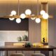 Nordic Japanese restaurant chandelier log commercial shop bar