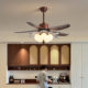 Medieval style fan lamp study room variable frequency smart ceiling fan lamp