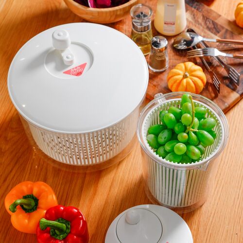日本进口蔬菜脱水器厨房沙拉甩菜器脱水机洗菜沥水篮甩干沥水菜篮 - 图3