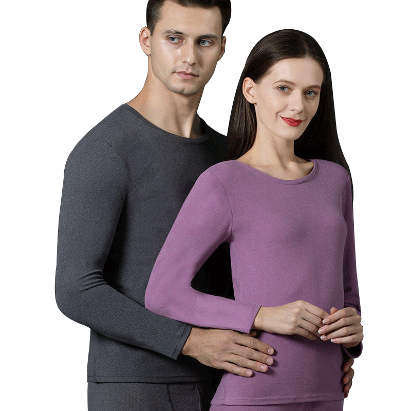 猫人保暖男加绒阳离子发热圆领秋衣 miiow猫人澳尔澜帝保暖套装