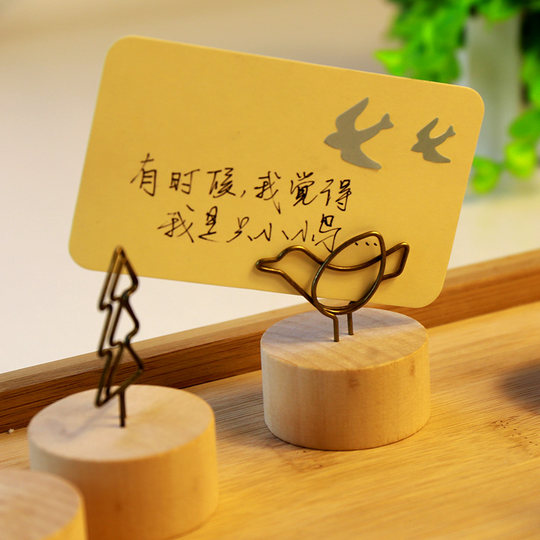 Retro log vertical simple message home note holder