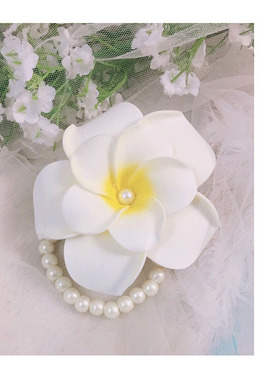 波西米亚风鸡蛋花海边珍珠手链