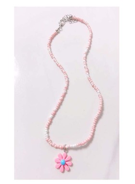 鞠婧祎同款粉色雏菊花朵吊坠项链