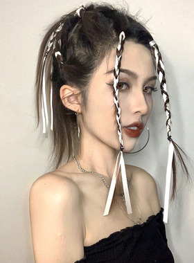 欧美风辣妹白色拳击辫希达同款