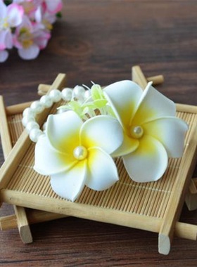 手腕花森系姐妹团鸡蛋花手环珍珠