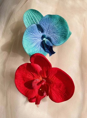 蝴蝶兰戒指花指环花写真拍照手花