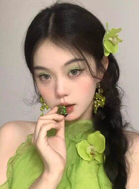 春夏韵味紫色蝴蝶兰头花发夹头饰