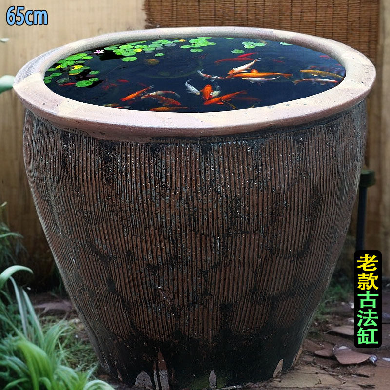 古法水缸流水摆件瀑布阳台腌菜坛庭院造景生态养鱼荷花缸米缸陶瓷,淘宝优惠券,粉丝福利购,淘宝优惠卷