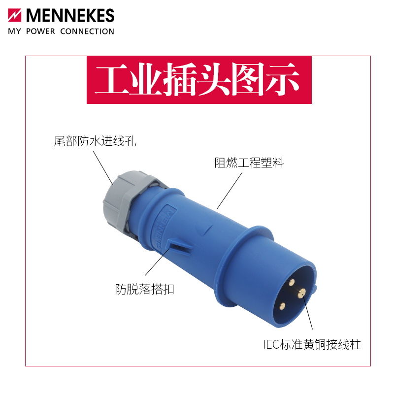 曼奈柯斯MENNEKES TYP248三芯 IEC309工业插头32a TYP260德国原装 - 图1