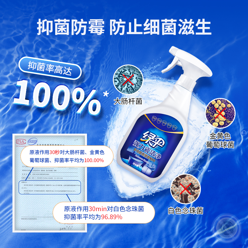 绿伞瓷砖清洁剂瓷洁净660g*2瓶强力去污浴室地板砖多功能清洗剂