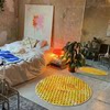 Where are the fish? Trippy optical illusion polka dot rug