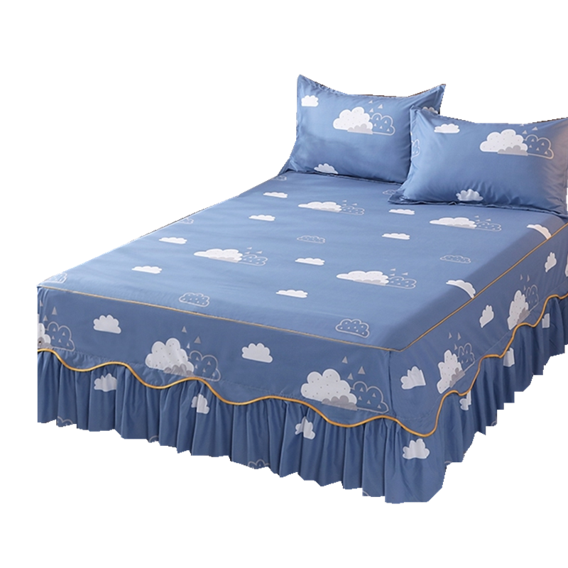 床罩全棉床裙式床套款单件床垫保护1.5m1.8m防滑防尘床单纯棉床笠 - 图3