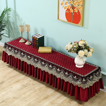 ຕູ້ໂທລະທັດປົກຫຸ້ມຂອງ dustproof cover cloth thickened tablecloth living room TV counter cloth new style lace thickened anti-slip cover cloth