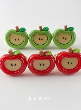 女塑料树脂ins可爱创意苹果戒指