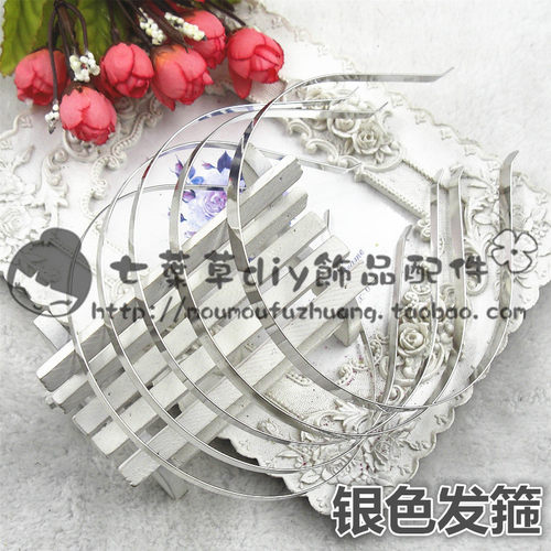3/4/5/6/7mm金色银色黑漆发箍 铁皮合金金属发箍DIY头饰发箍配件 - 图2