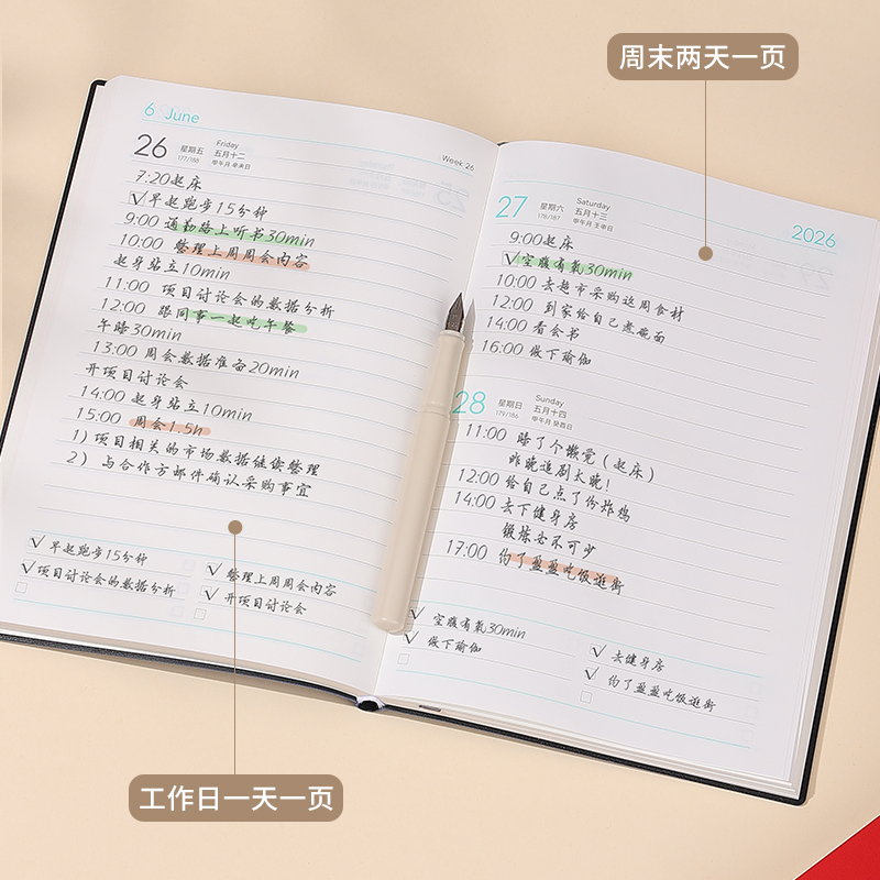 2026 schedule customized 365 days one page check-in