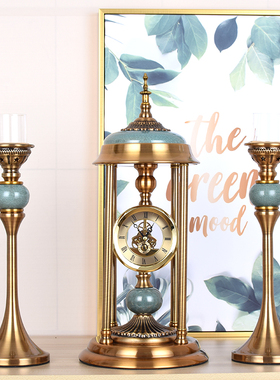 欧式风高档金属座钟烛台软装饰品