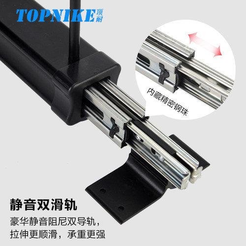 顶耐衣柜挂衣杆衣服架伸缩顶装纵向抽拉衣橱柜内衣帽间挂衣服横杆 - 图2