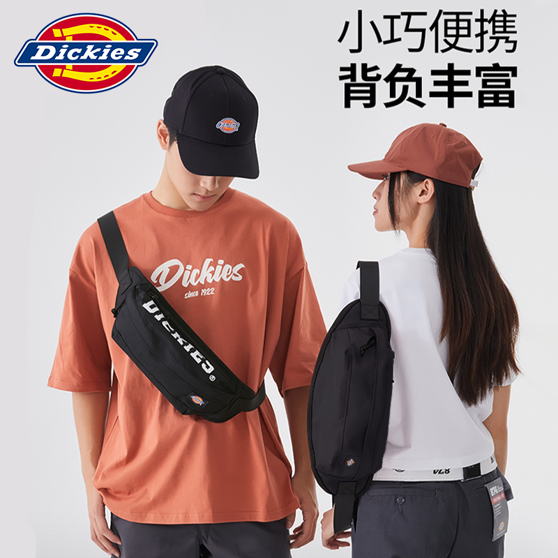 Dickies潮牌斜挎包男士腰包大学生街头潮流休闲女士胸包单肩包包-图0