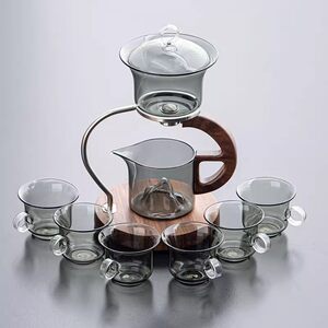 汉唐自动泡茶器2025新款家用高硼硅玻璃茶水分离磁吸泡茶壶冲茶器