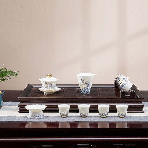 汉唐家用高档实木茶盘沥水托盘储水一体精致中式茶台茶具茶托茶海 - 图1