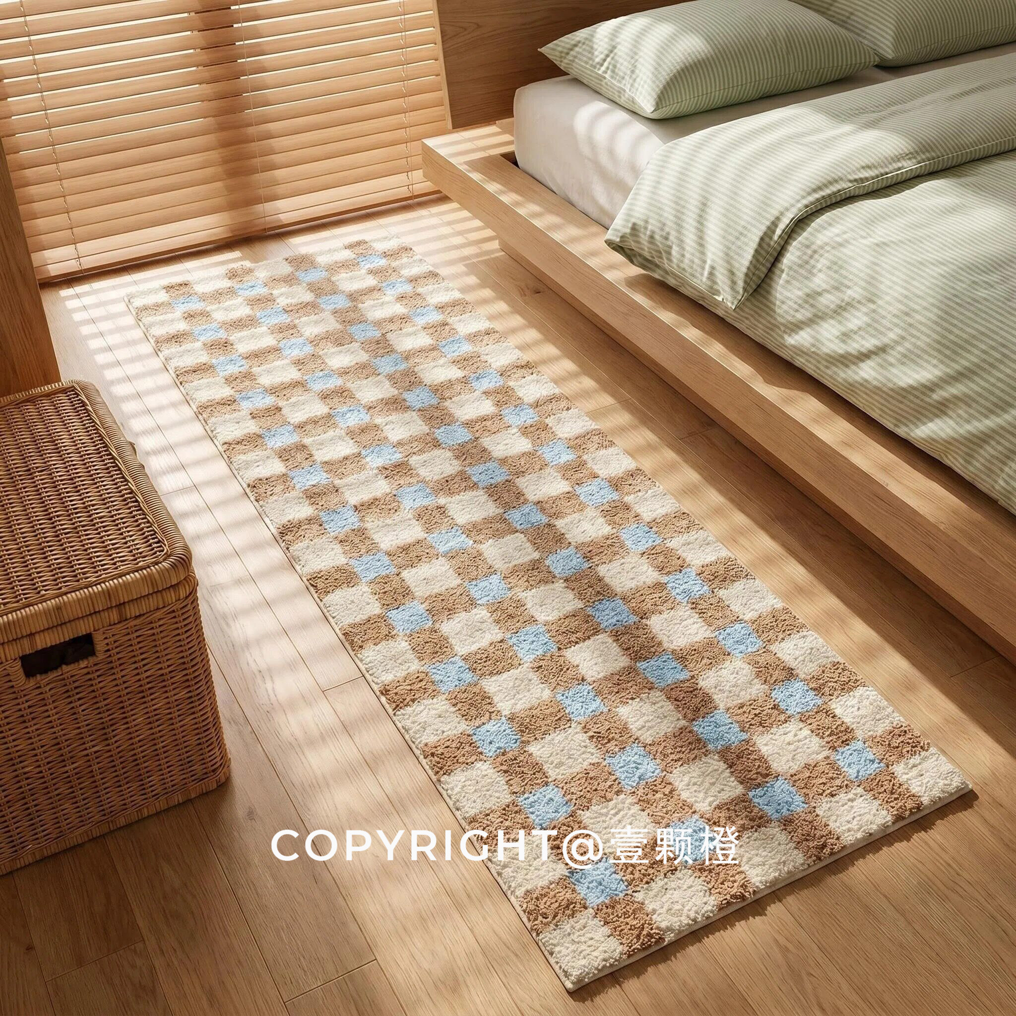 Ins style carpet bedroom bedside blanket home master bedroom bed front plush velvet foot pad room small carpet long strip floor mat