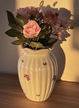 法式复古陶瓷花瓶摆件水培插花