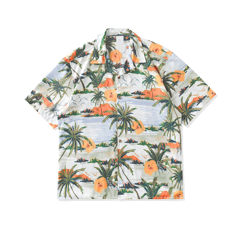 hawaiian short shirts 夏威夷男女宽松夏日清新舒适透气花衬衫 - 图3